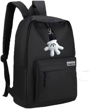 18 inches Mouse Design Backpack with Palm Pendant, 2 Piece Set (black)