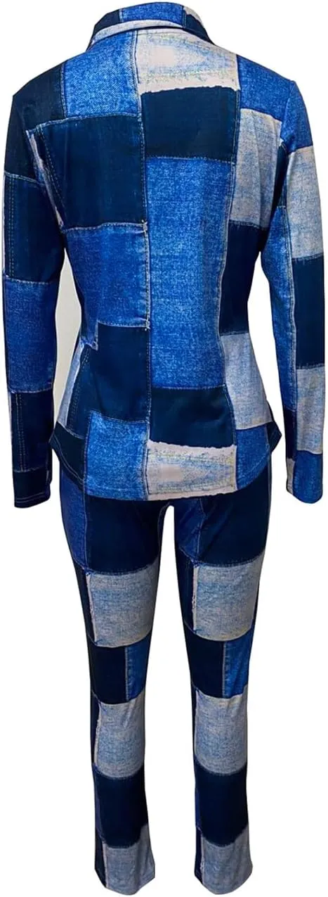 2-Piece Shirt Pants Outfits Sets, Womens Matching Sets Loungewear
