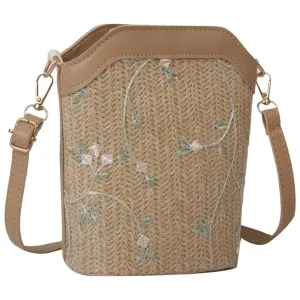 2024 New Bucket Bag Straw Weave Bag Fashion Crossbody Shoulder Bag Beach Bag for Women Girl Large Capacity Trendy Bag/874/839