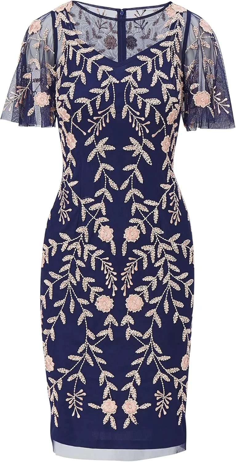Adrianna Papell Women's Beaded Short Dress