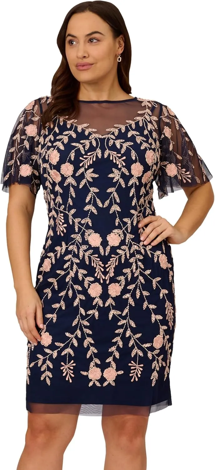 Adrianna Papell Women's Beaded Short Dress