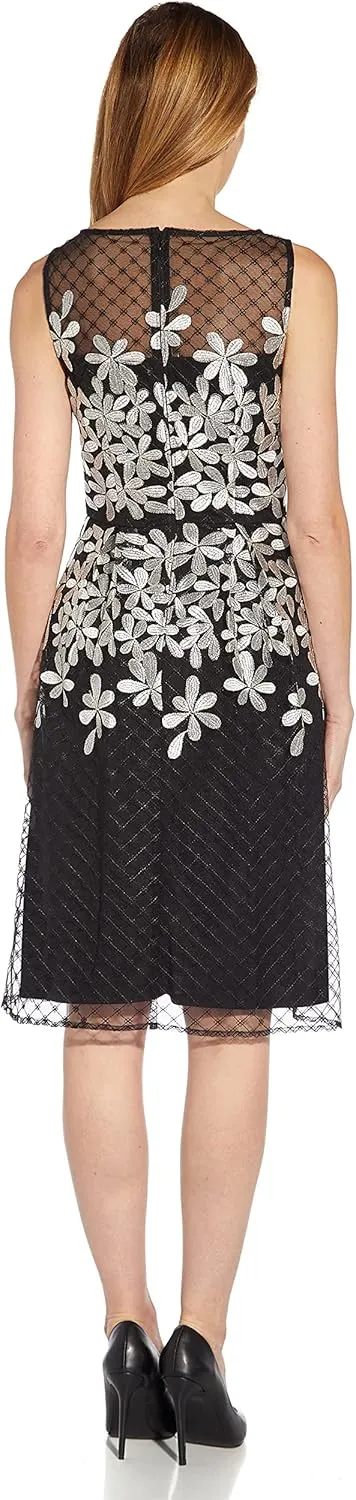 Adrianna Papell Women's Embroidered Fit and Flare