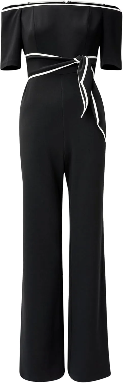 Adrianna Papell womens Knit Crepe Tie Jumpsuit