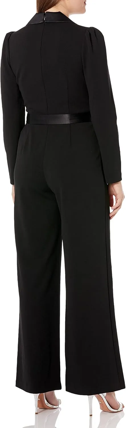 Adrianna Papell womens Knit Crepe Tuxedo Jumpsuit
