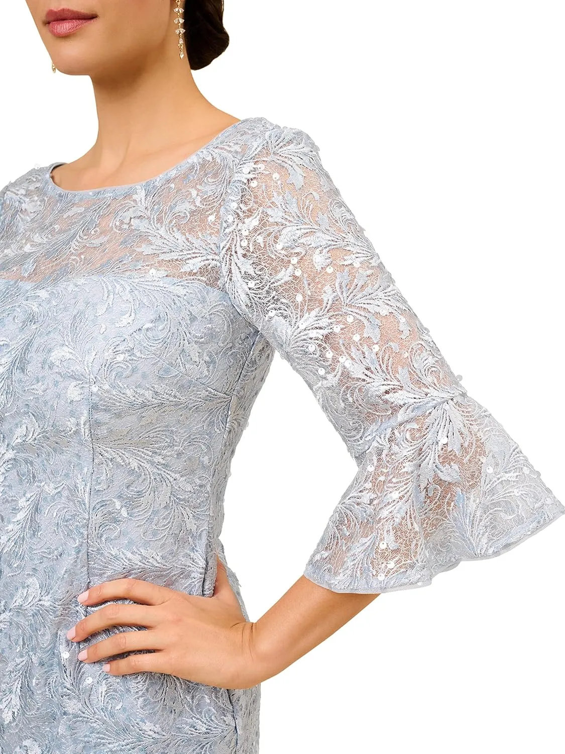 Adrianna Papell Women's Sequin Guipure Lace Sheath