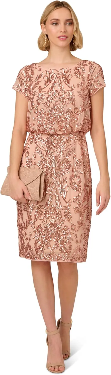 Adrianna Papell Women's Sequin Short Dress