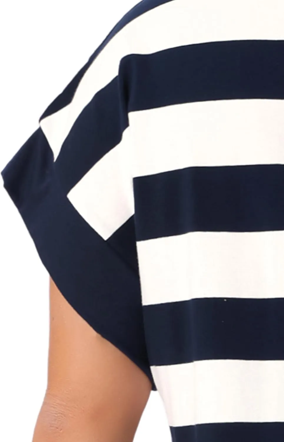 Agnes Orinda Plus Size Tunic Dress for Women 2025 Summer Short Sleeve Striped Casual t Shirt Dress
