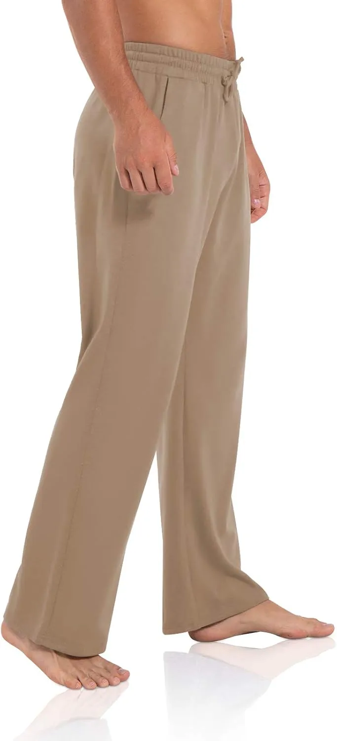 Agnes Urban Men's Joggers Sweatpants Open Bottom Straight Leg Casual Loose Fit Running Athletic Jersey Pants with Pockets