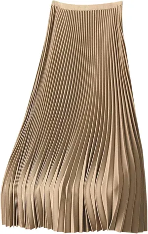 Akklian Pleated Midi Skirts for Women High Waisted A-Line Satin Skirts Chiffon Flare Casual Skirt 2024 Plus Size Midi Dress