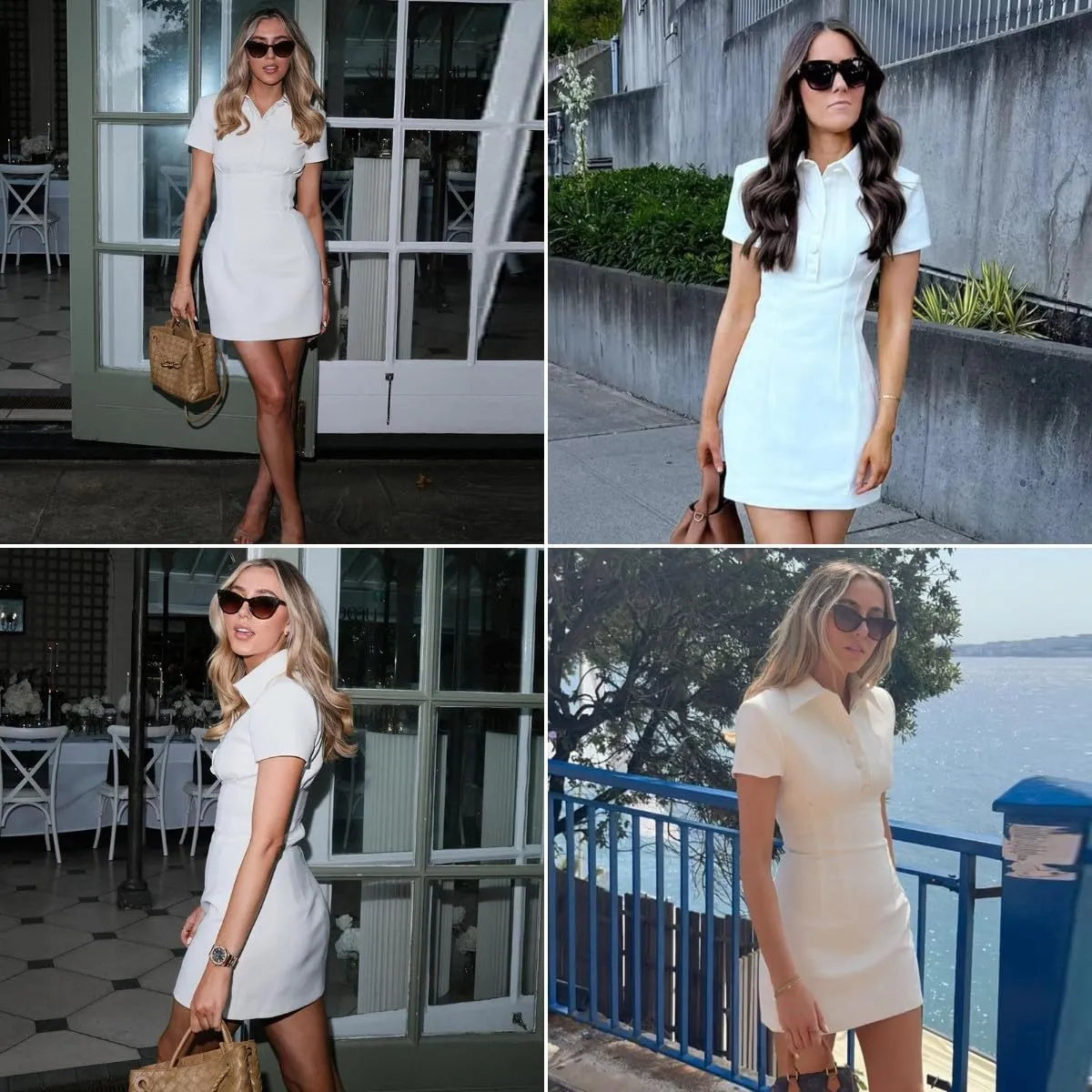 AMPOSSTO Women's Sexy Button Short Sleeve Tummy Control Mini Polo Dress Casual High Waist Short Shirt Dress Bodycon
