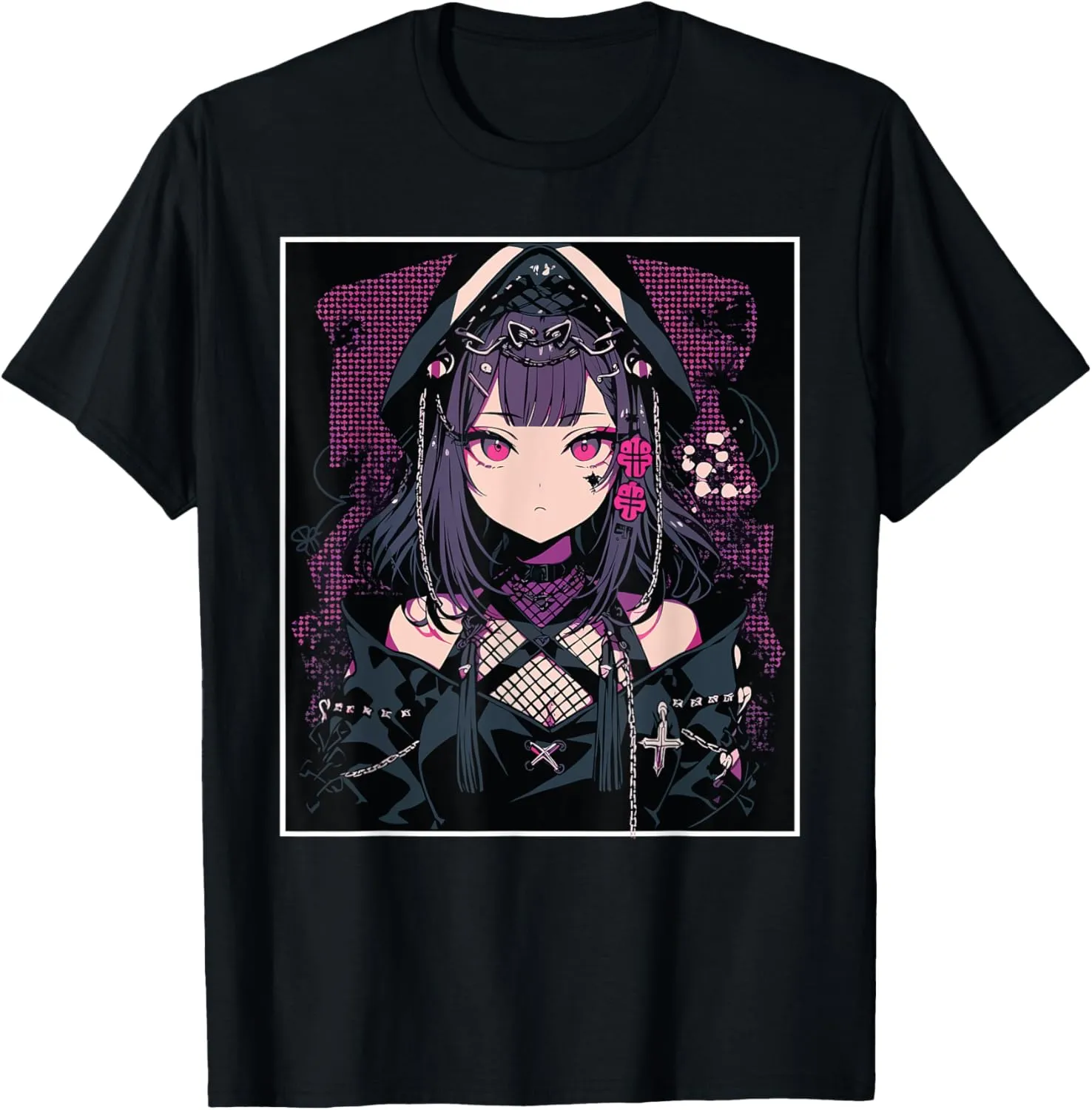 Anime Girl Gothic Waifu Japanese Aesthetic Kawaii Otaku T-Shirt