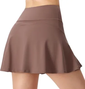Anna-Kaci Women's High Waist A-Line Athletic Skort with Built-in Shorts