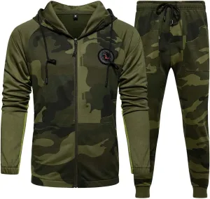AOTORR Mens Sweatsuits 2 Piece Casual Tracksuits Camo Hoodie Jogging Sweatpants Suit