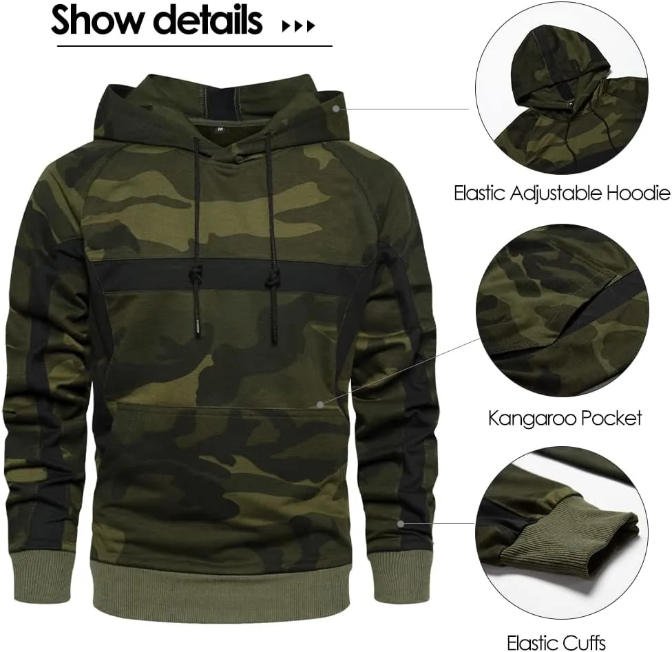 AOTORR Mens Sweatsuits 2 Piece Casual Tracksuits Camo Hoodie Jogging Sweatpants Suit