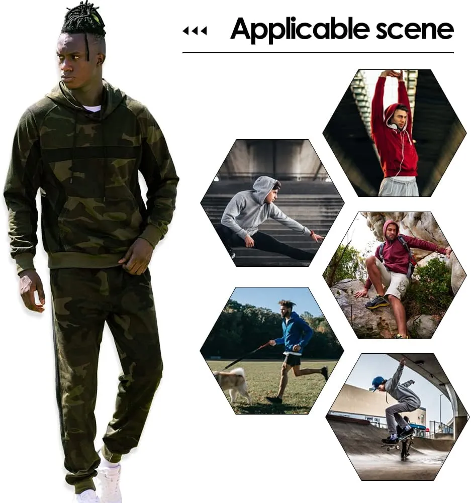 AOTORR Mens Sweatsuits 2 Piece Casual Tracksuits Camo Hoodie Jogging Sweatpants Suit