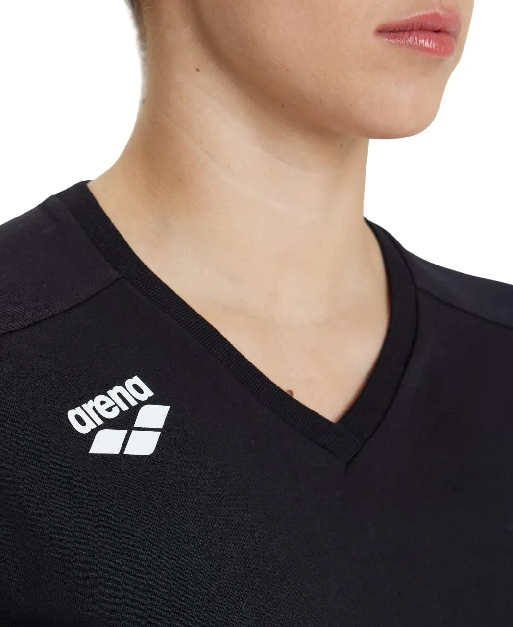 ARENA Team Women's Panel Cotton T-Shirt Short Sleeve V-Neck Active Tee Regular Fit Lightweight Athletic Top Gym Training
