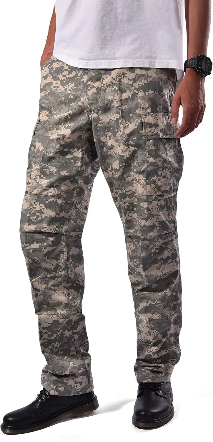 BACKBONE Mens Casual Camouflage Cargo Pants Army Military BDU Pants
