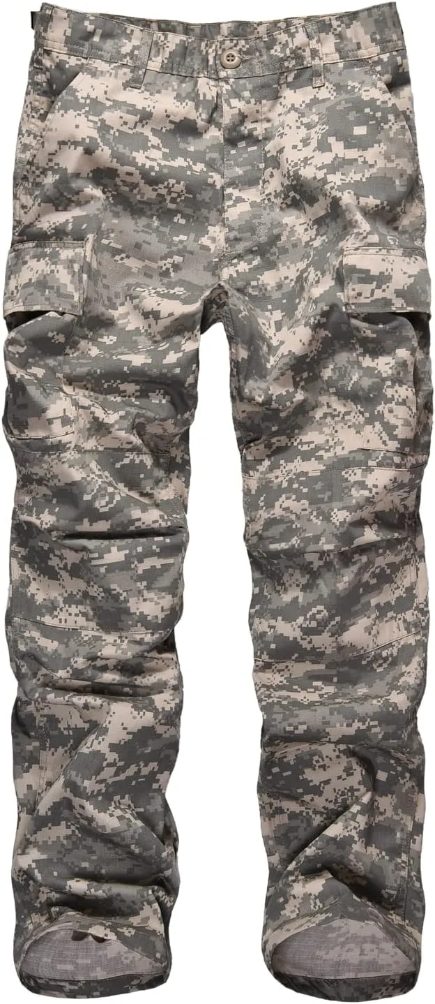 BACKBONE Mens Casual Camouflage Cargo Pants Army Military BDU Pants