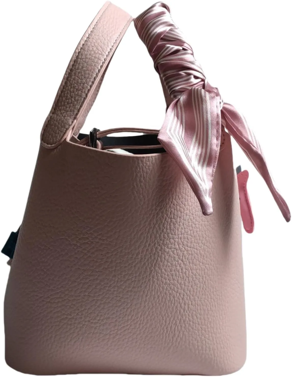Bag Vegetable Basket, Handbag, PU Leather Lock Design, Fashionable and Aersatile Shoulder Bag, Shopping, Travel, Party