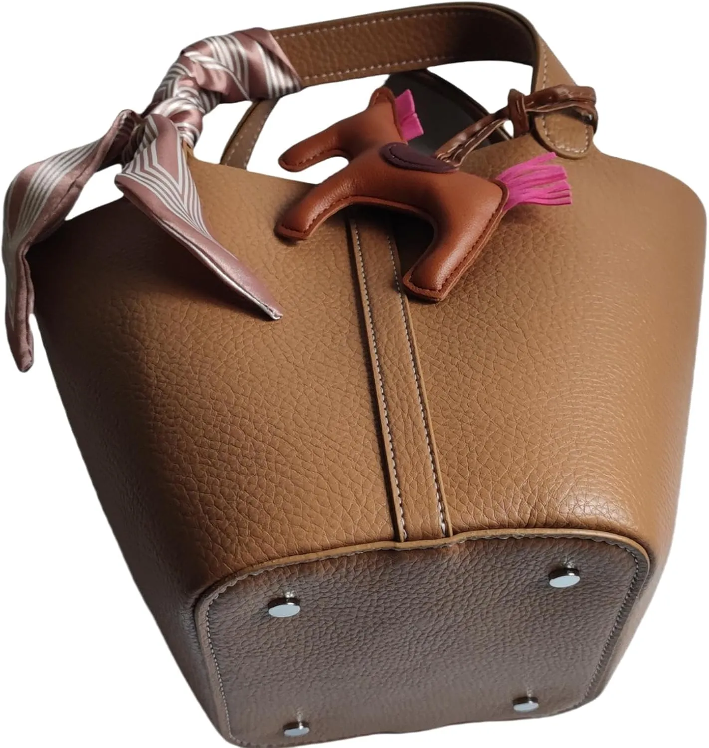 Bag Vegetable Basket, Handbag, PU Leather Lock Design, Fashionable and Aersatile Shoulder Bag, Shopping, Travel, Party