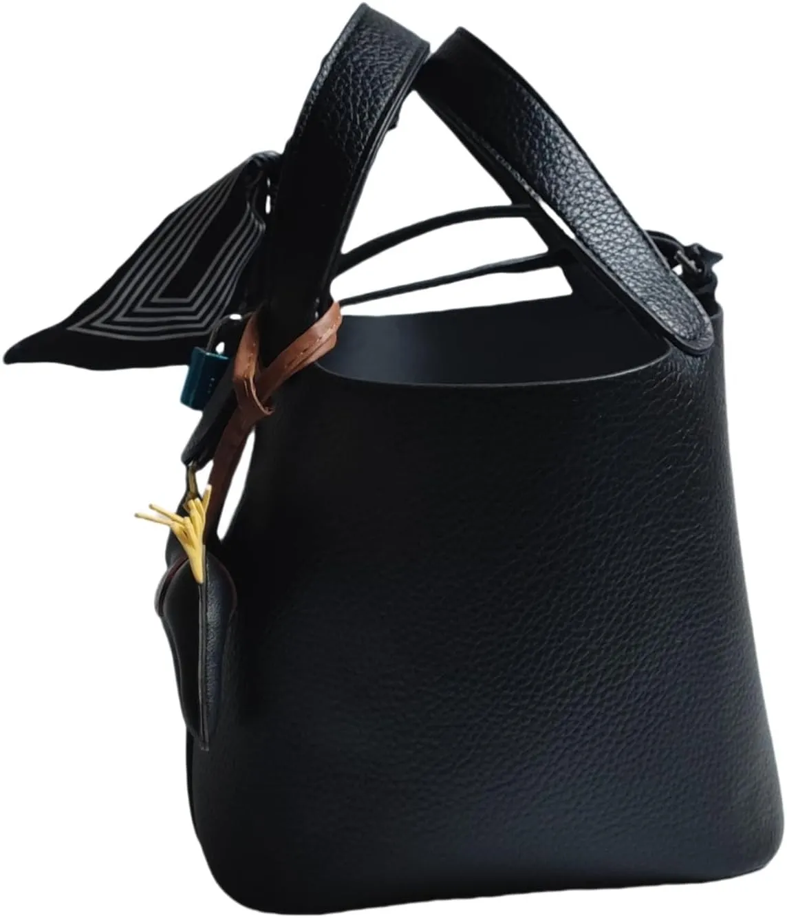 Bag Vegetable Basket, Handbag, PU Leather Lock Design, Fashionable and Aersatile Shoulder Bag, Shopping, Travel, Party
