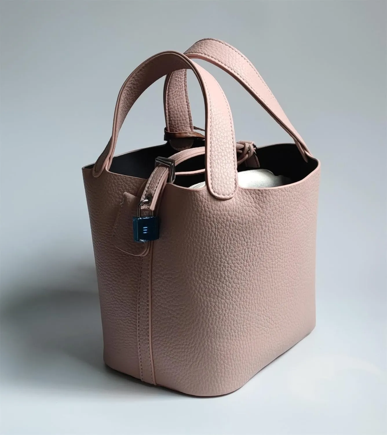 Bag Vegetable Basket, Handbag, PU Leather Lock Design, Fashionable and Aersatile Shoulder Bag, Shopping, Travel, Party