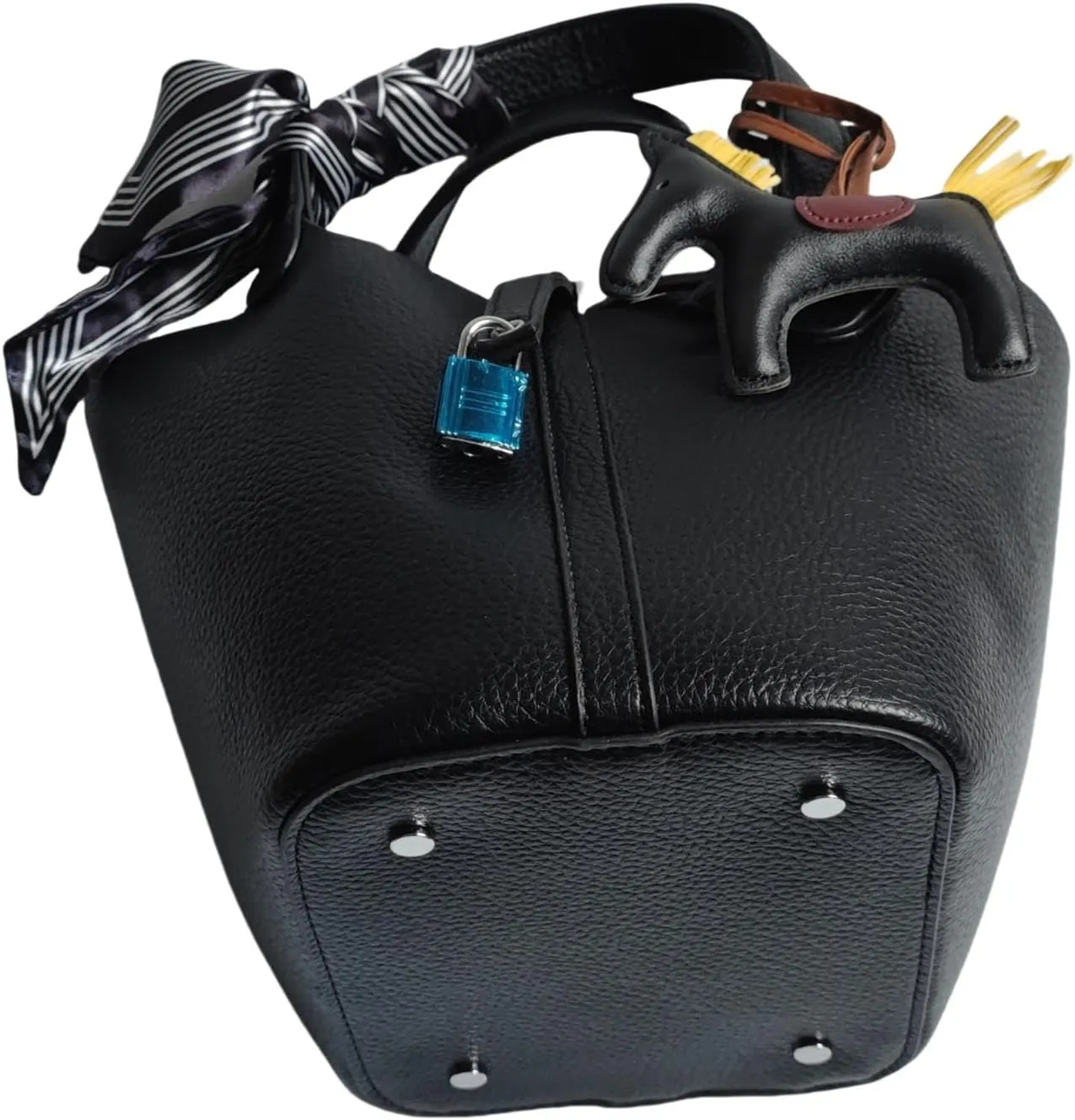 Bag Vegetable Basket, Handbag, PU Leather Lock Design, Fashionable and Aersatile Shoulder Bag, Shopping, Travel, Party