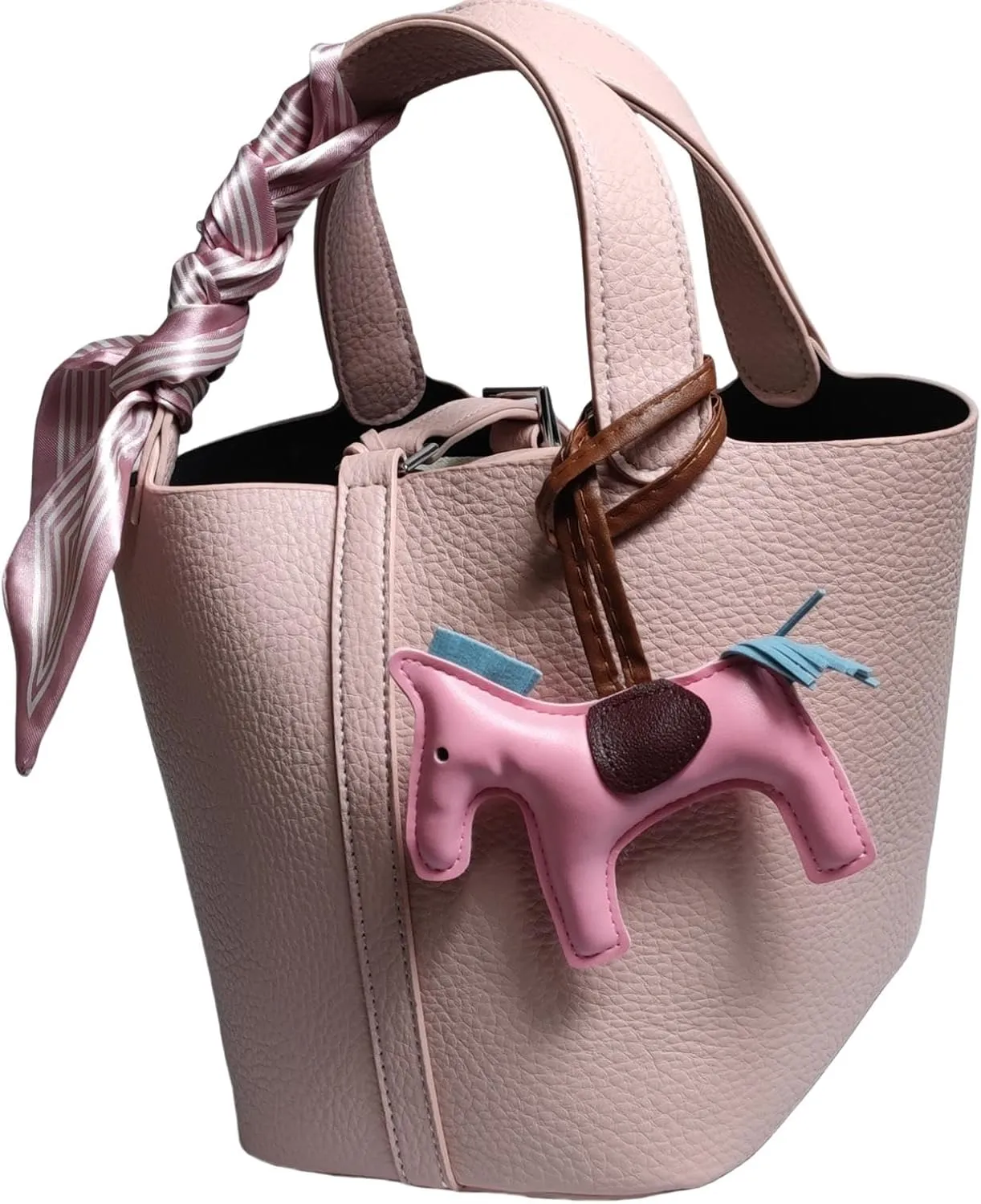 Bag Vegetable Basket, Handbag, PU Leather Lock Design, Fashionable and Aersatile Shoulder Bag, Shopping, Travel, Party