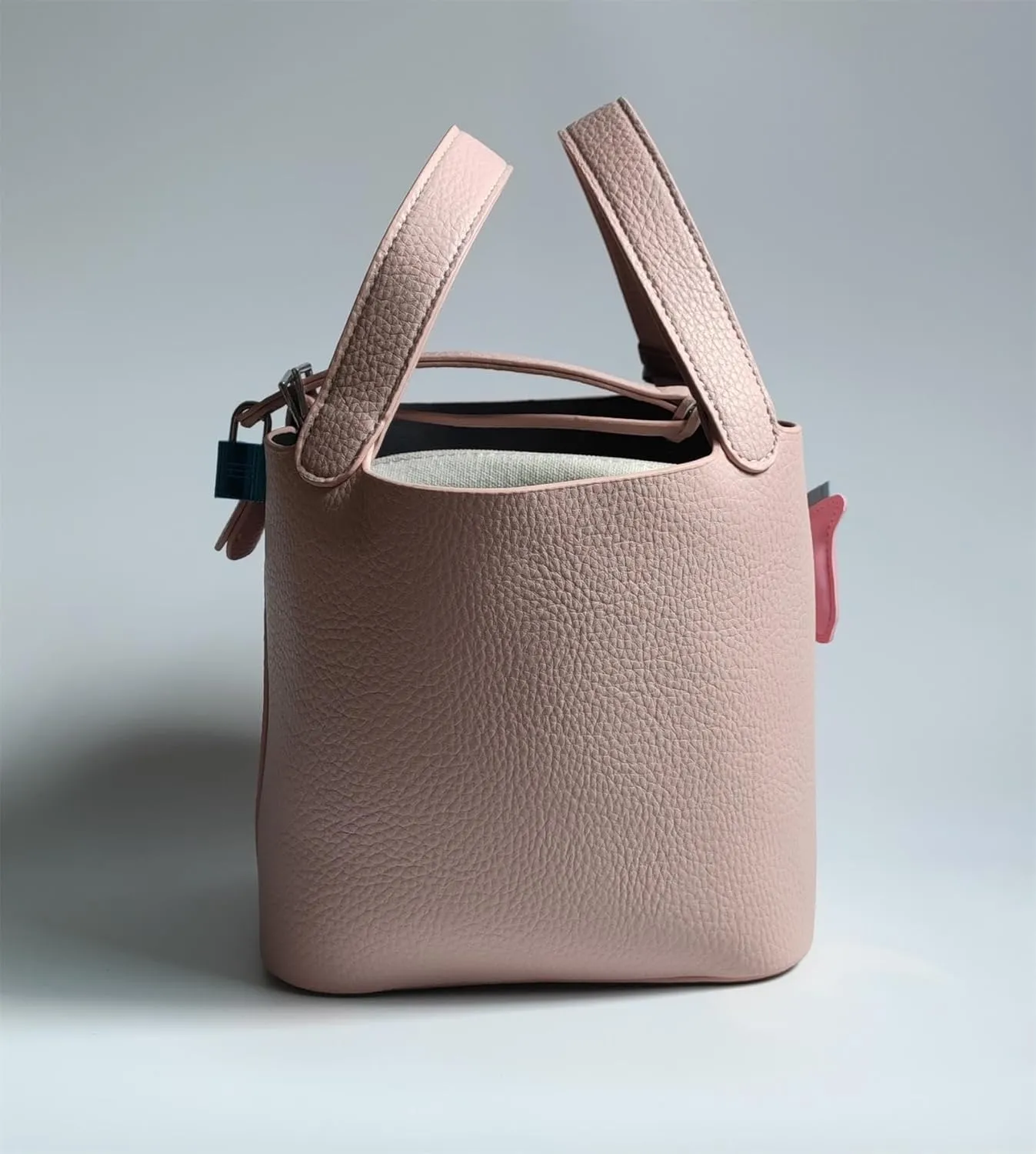Bag Vegetable Basket, Handbag, PU Leather Lock Design, Fashionable and Aersatile Shoulder Bag, Shopping, Travel, Party