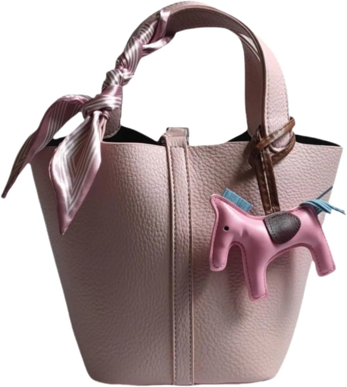 Bag Vegetable Basket, Handbag, PU Leather Lock Design, Fashionable and Aersatile Shoulder Bag, Shopping, Travel, Party