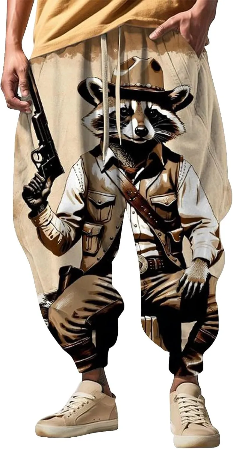 Baggy Wide Leg Pants Fashion Street Feel Casual Sweatpants Casual Wide Leg Jogger Pants White Pants Men Samurai