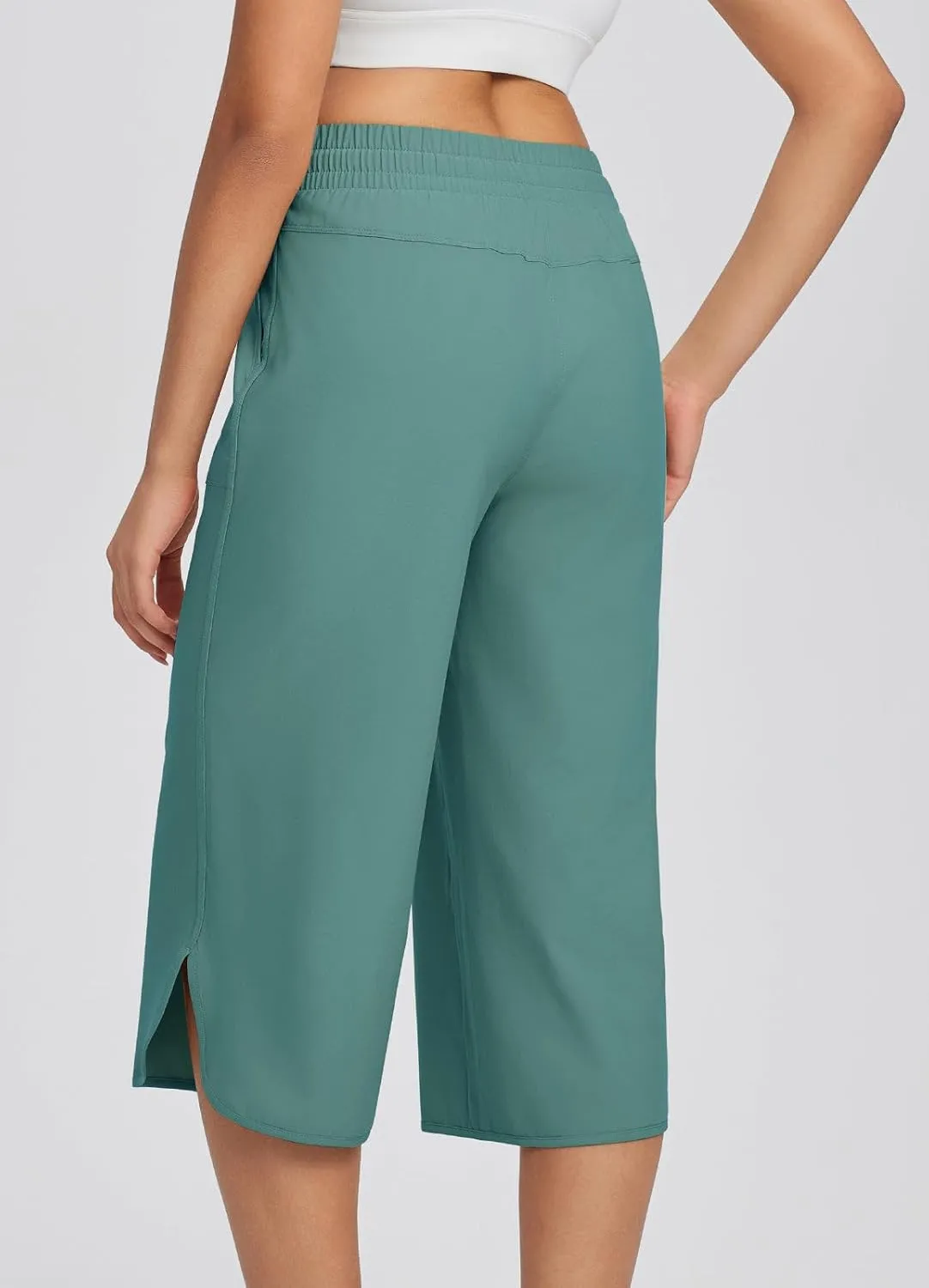 baleaf Women's Capri Pants Wide Leg Plus Size UPF50  Lightweight Quick Dry Pants Casual Loose Sweatpants Hiking Walking