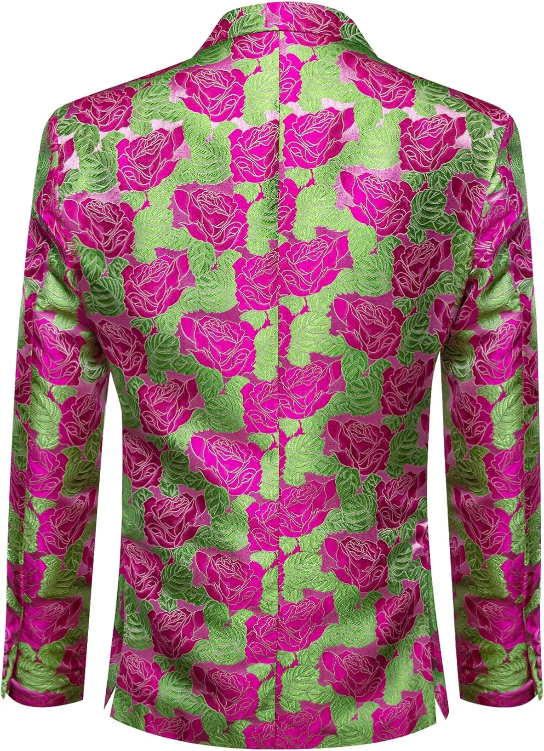 Barry.Wang Mens Floral Blazer Notched Lapel Suit Jacket Flowers Tuxedo Party Christmas Holiday Cruise Coat