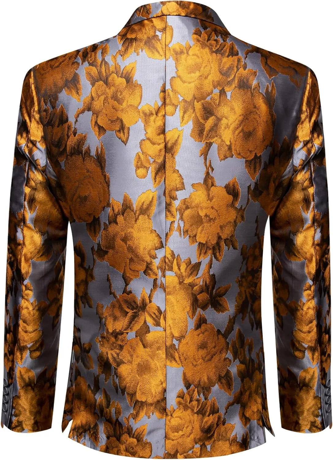 Barry.Wang Mens Floral Blazer Notched Lapel Suit Jacket Flowers Tuxedo Party Christmas Holiday Cruise Coat