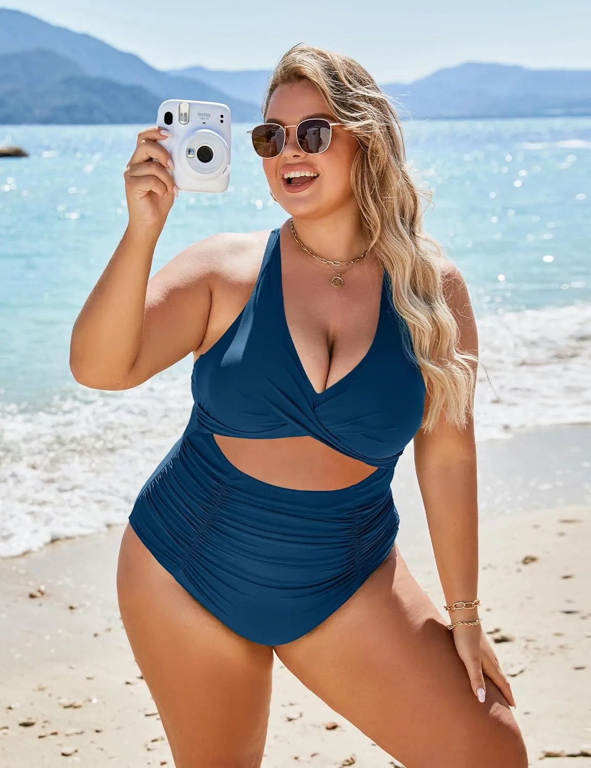 Blooming Jelly Womens One Piece Swimsuits Push Up Tummy Control Bathing Suit Cutout Ruched Slimming Swim Suits 2025