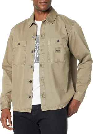 BOSS Men's Garment Dyed Twill Overshirt