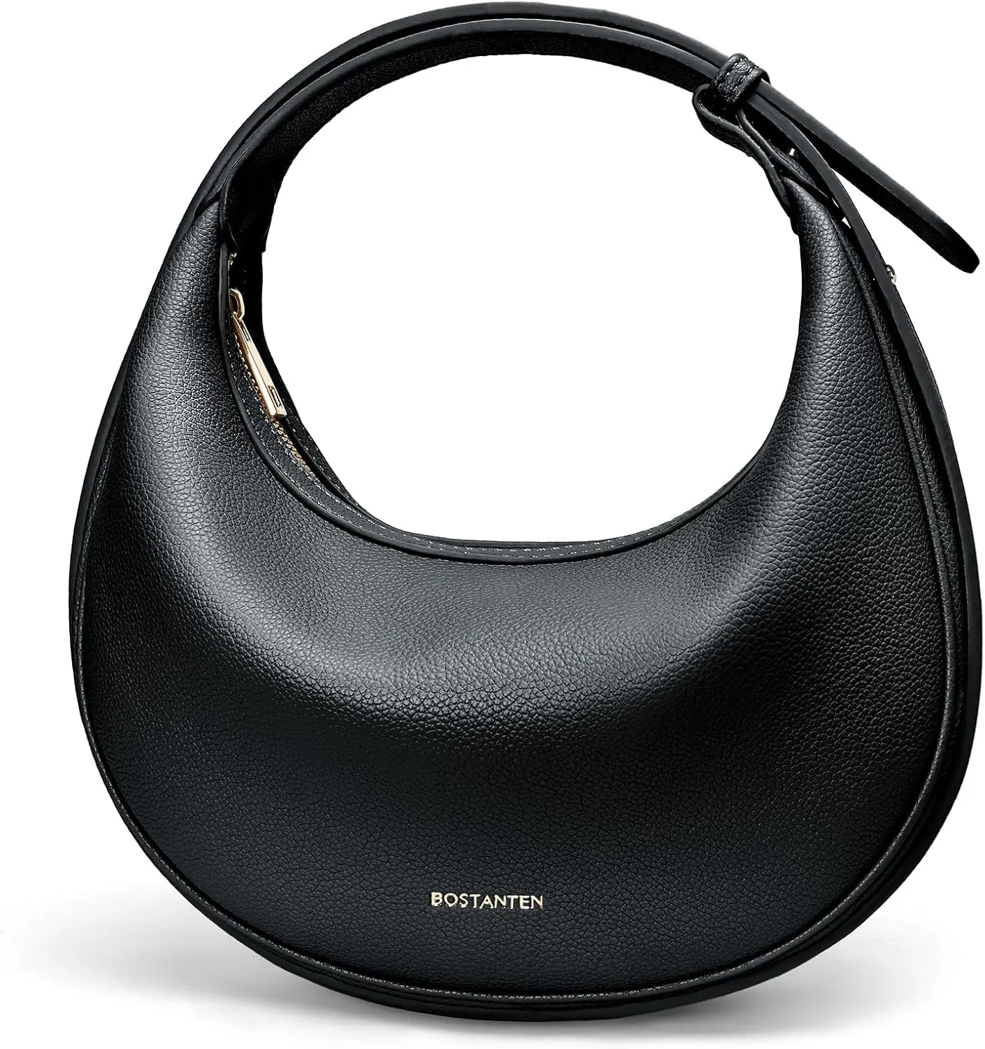 BOSTANTEN Shoulder Bag for Women Trendy Crossbody Hobo Purse Vegan Leather Handbag Adjustable Strap, Black Brown