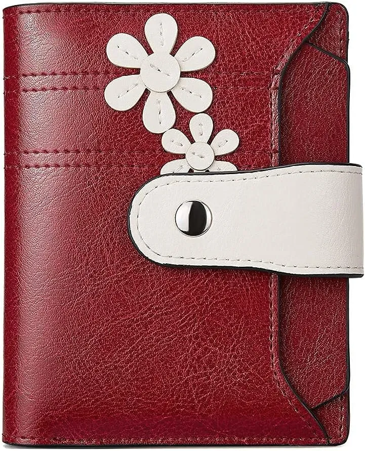 BOSTANTEN Women's Leather Designer Handbags Tote Purse Shoulder Bucket Bag Wine Red and Women Leather Wallet RFID Blocking Small Bifold Zipper Pocket Wallet Card Case Purse with ID Window