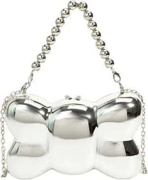 Bow Purse for Women Mini Bow Clutch Purse Y2k Bow Metallic Small Wedding Crossbody Cute Clutch Party Handbag