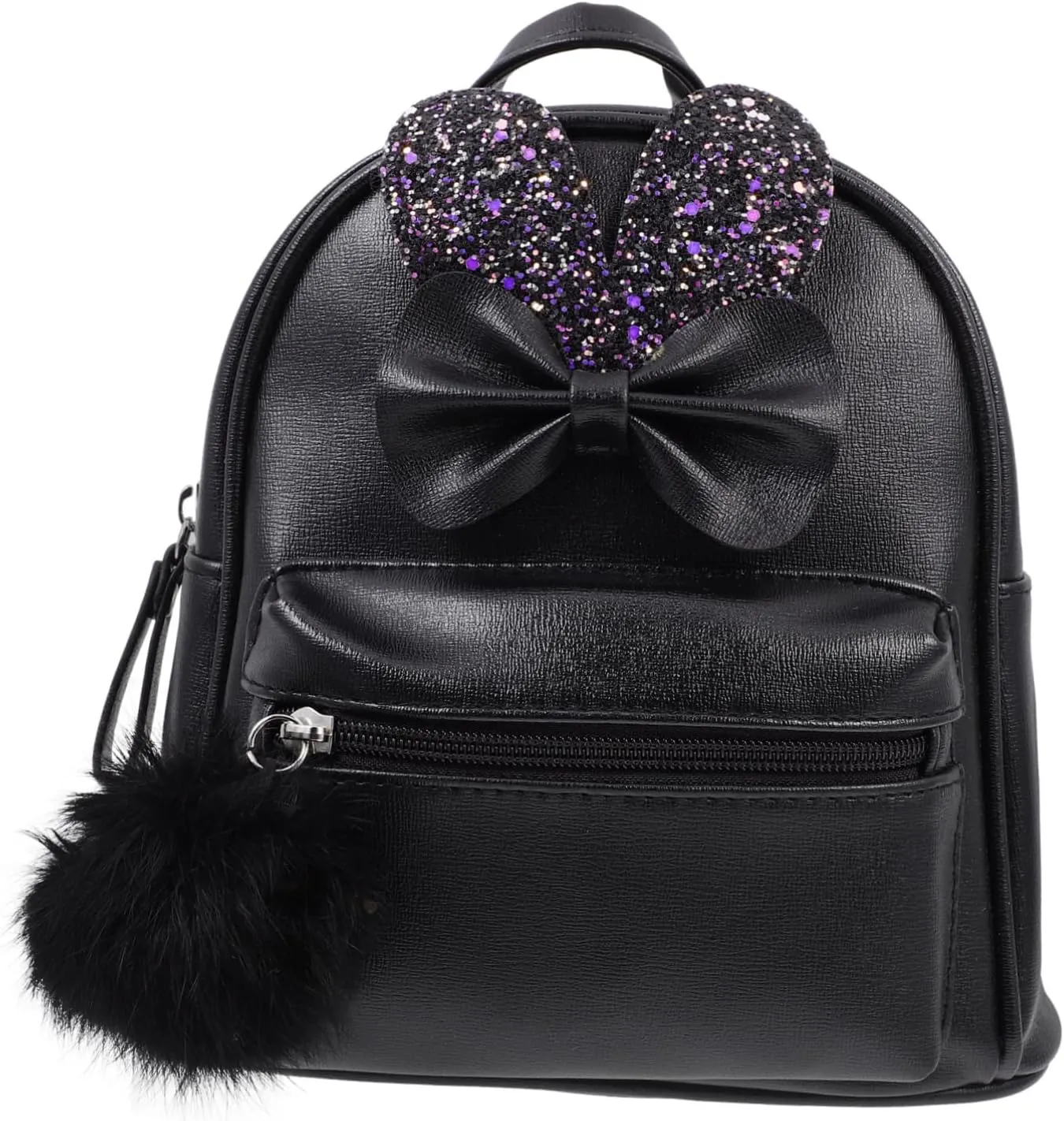 Bowknot Backpack Pu Fabric Mini Student Bag Fashion Bow Satchel for Girls and Women