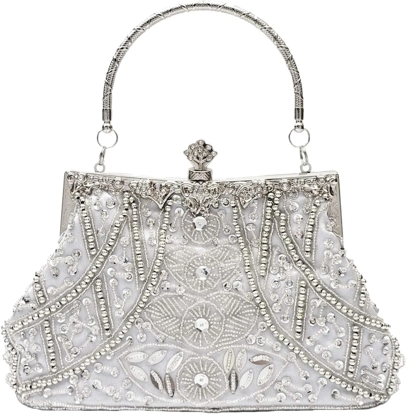 Bridal Wedding Purse Exquisite Handmade Embroidery Shoulder Vintage Beaded Evening for Women Handbag