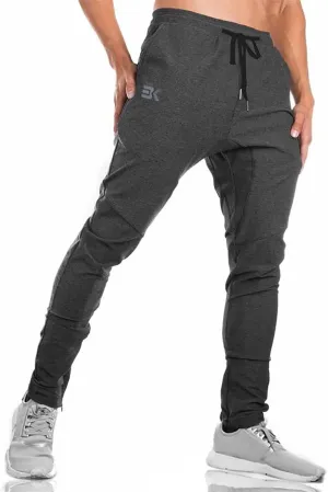 BROKIG Mens Jogger Sport Pants, Casual Zipper Gym Workout Sweatpants Pockets