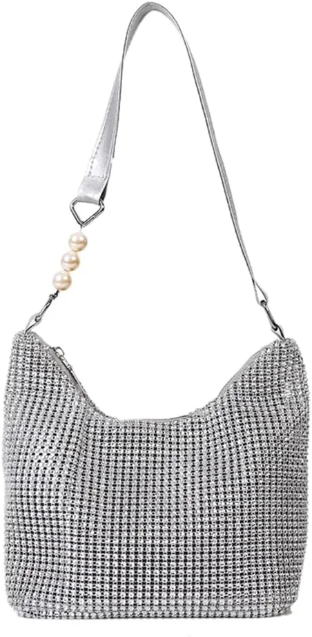 Bucket Bag Zipper Shoulder Purse Small Handbag Purse Evening Wedding Purse for Prom Party