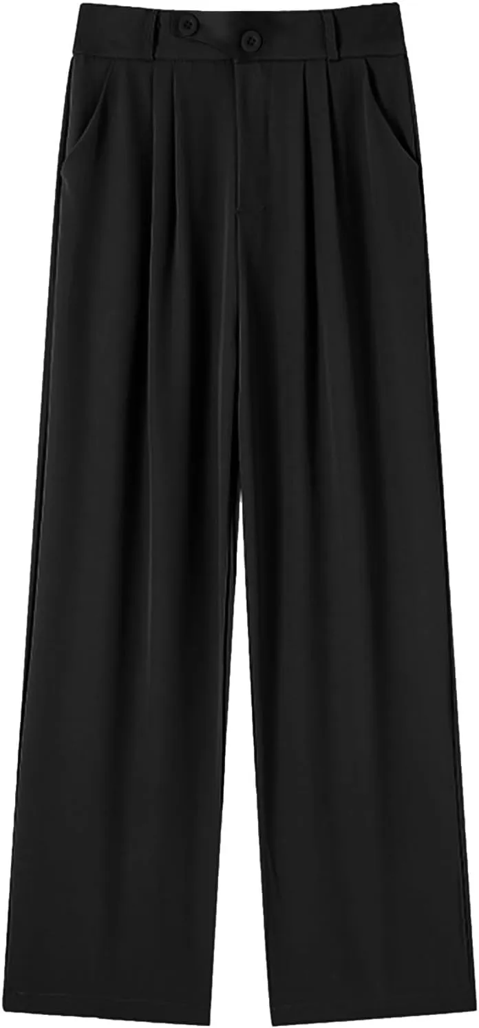 Business Casual Pants for Women Long Women Straight Leg High Waist Pants Going Out Walking Loose Fit Work Trousers