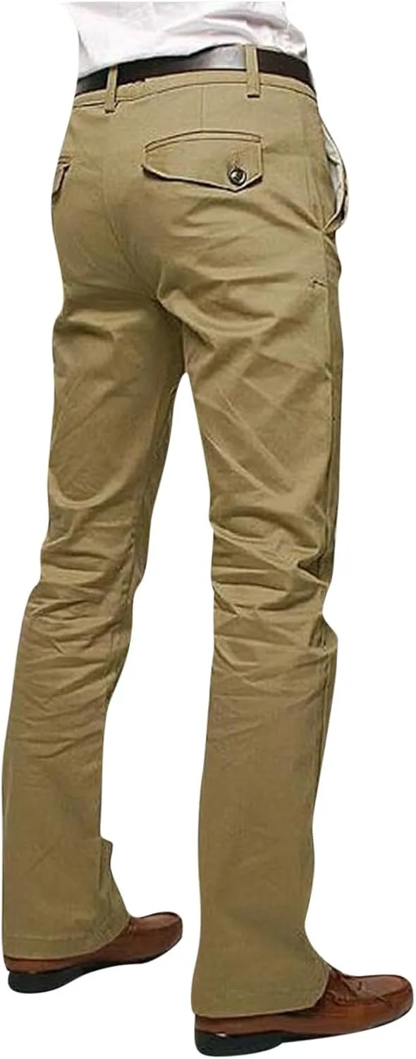 Business Casual Slacks Men's Golf Pants Casual Business Work Skinny Fit Dress Lightweight Trousers with Pockets