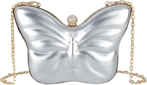 Butterfly Shape Evening Clutch Handbag Crossbody Shoulder Purse PVC Wedding Purse Chain