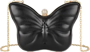 Butterfly Shape Evening Clutch Handbag Crossbody Shoulder Purse PVC Wedding Purse Chain