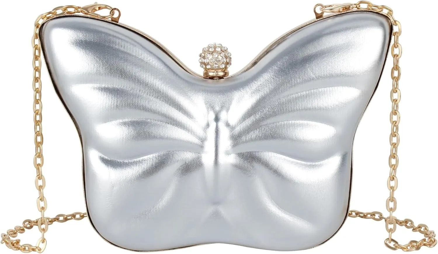 Butterfly Shape Evening Clutch Handbag Crossbody Shoulder Purse PVC Wedding Purse Chain