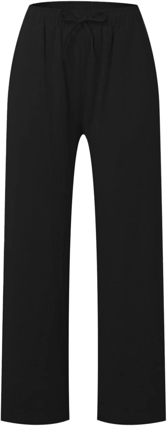 Cargo Pants for Women Winter Fleece Work Palazzo with Pockets Wide Leg High Waisted