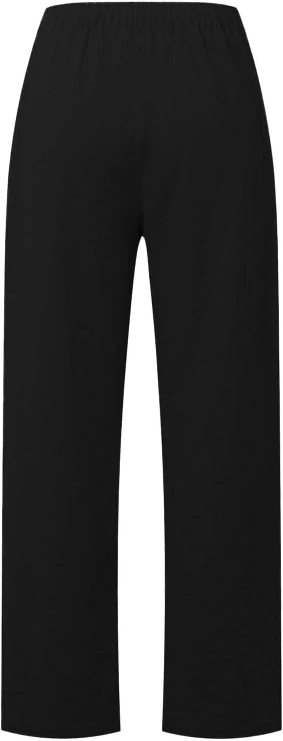Cargo Pants for Women Winter Fleece Work Palazzo with Pockets Wide Leg High Waisted